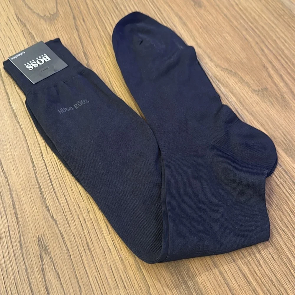 HUGO BOSS Men’s Long Dress Socks NEW With Tag NWT Black - Picture 9 of 10